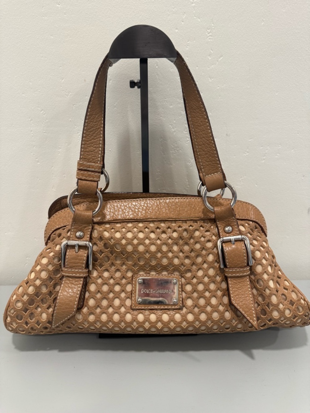 Dolce & Gabbana Archive Perforated Leather Shoulder Bag